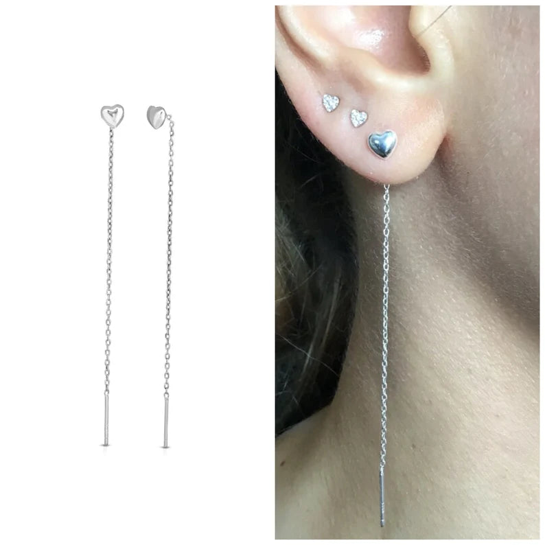 Silver Double Wave Thread Through Earrings - Lovisa